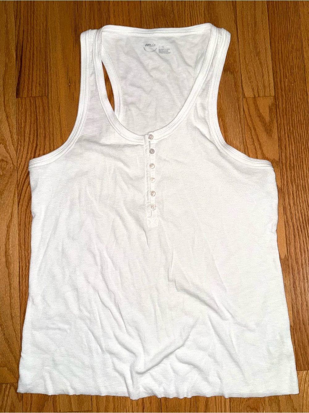 Aerie White Ribbed Tank XL
